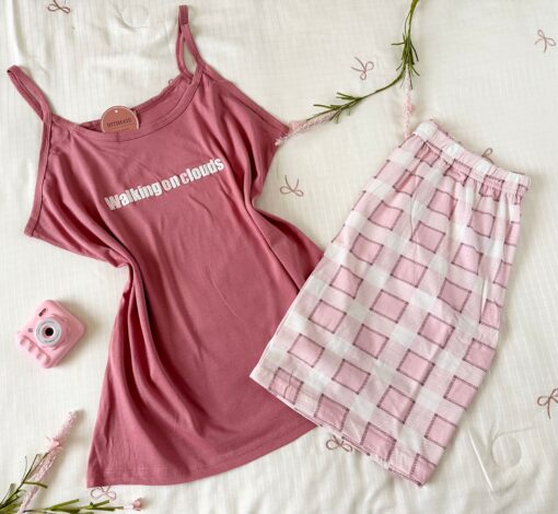 Pyjama Short Coton Vieux Rose – Image 1