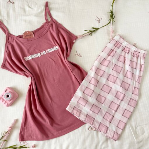 Pyjama Short Coton Vieux Rose