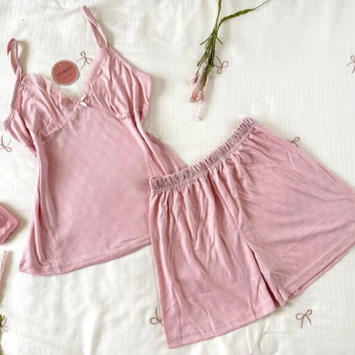 Pyjama Short Coton Rose