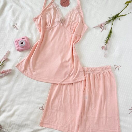 Pyjama Short Coton Rose Bébé
