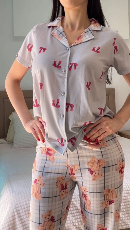 Pyjama Chemise Imprimé Nounours & Papillon – Image 2