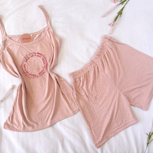 Pyjama Short Coton Rose Bébé