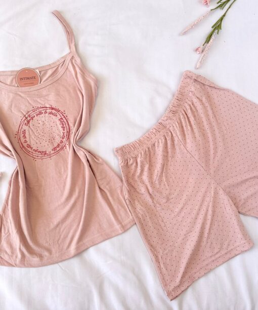 Pyjama Short Coton Rose Bébé