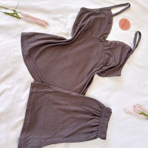 Pyjama Short Coton Marron