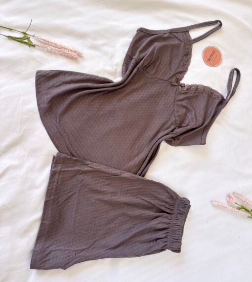 Pyjama Short Coton Marron – Image 1