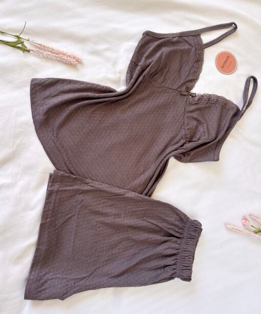 Pyjama Short Coton Marron