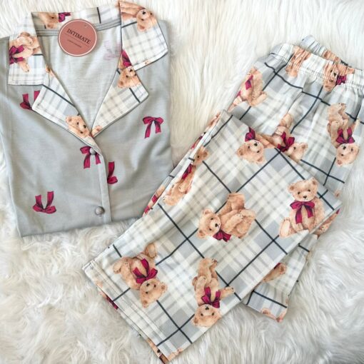 Pyjama Chemise Imprimé Nounours & Papillon