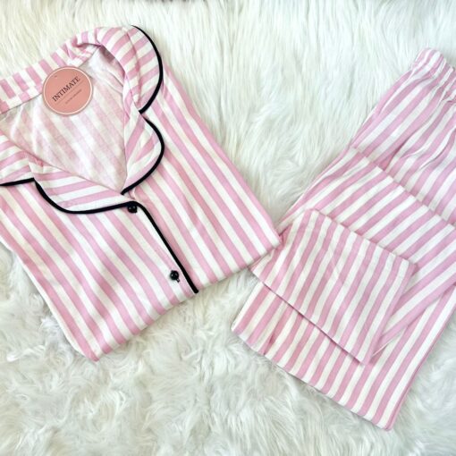 Pyjama Chemise Rose Rayé