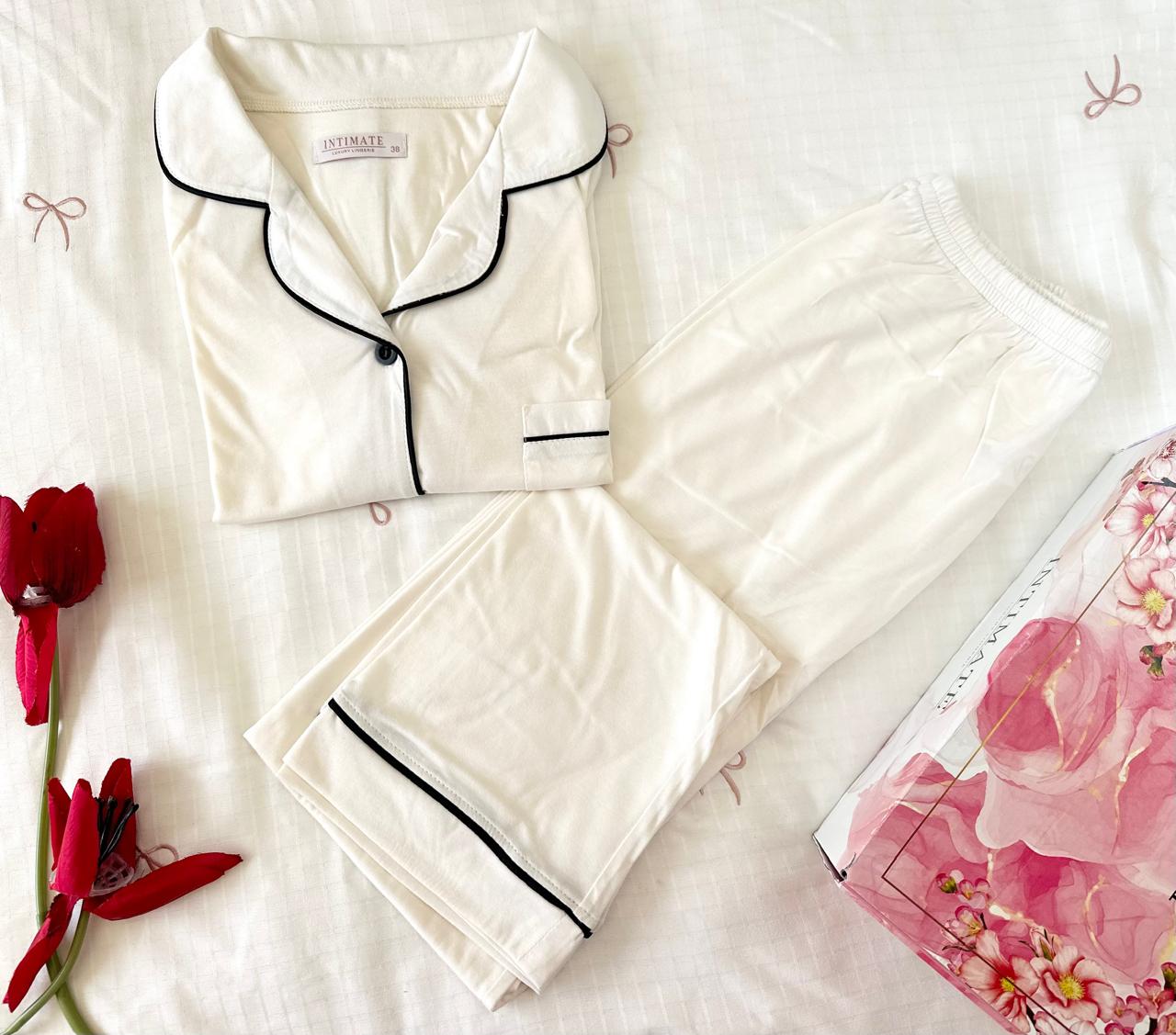 IMG-20250925-WA0008 Pyjama Chemise Manches Longues Coton Blanc Sale – Image 1