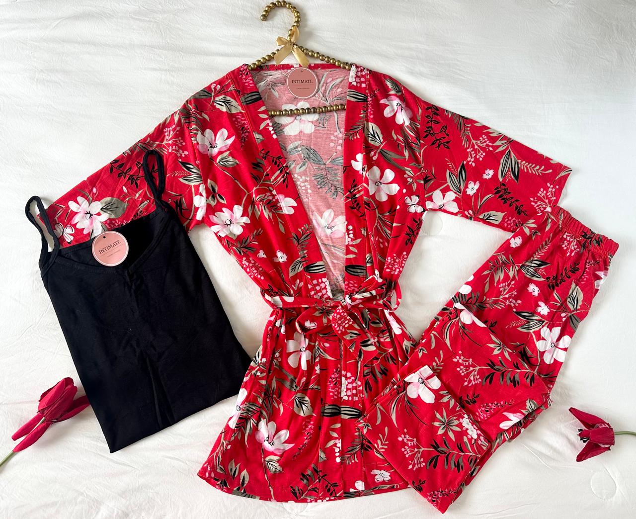 IMG-20251003-WA0075 Pyjama 3 Pièces Coton Rouge & Noir – Image 1