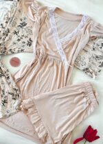 Parure Coton Viscose Nude & Fleuri 5 pièces & 2 Accessoires – Image 4