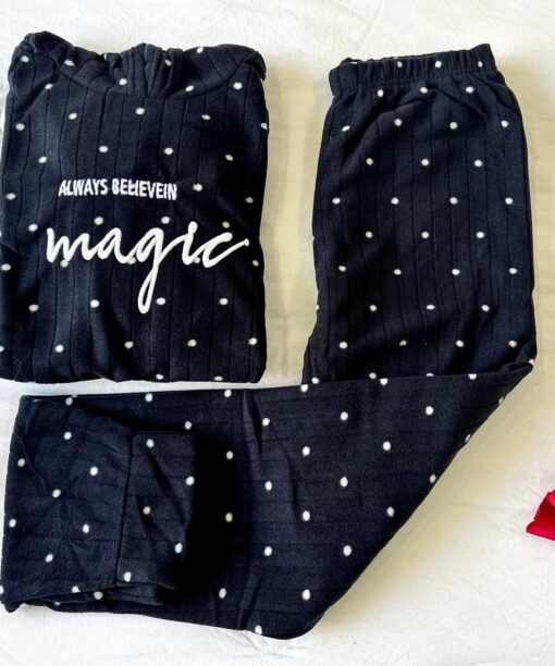 Pyjama Polaire Capuche Noir