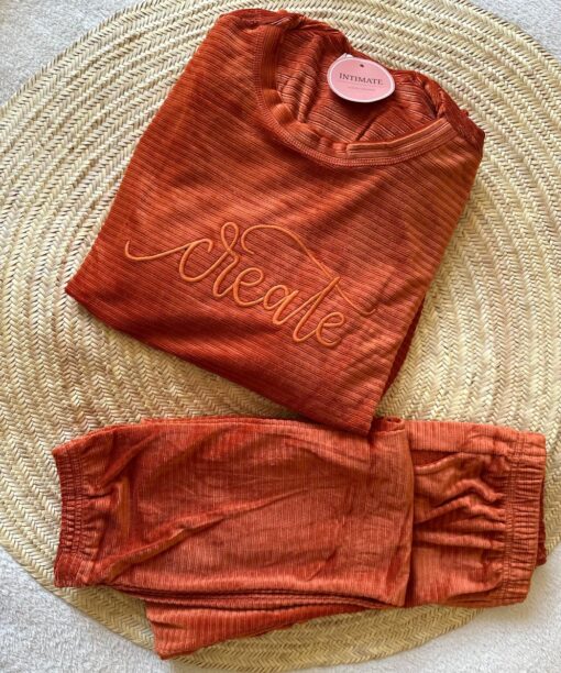 Pyjama Velours Orangé "CREATE"