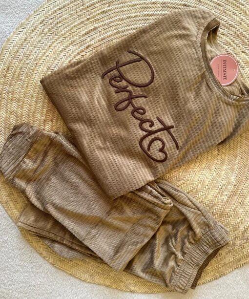 Pyjama Velours Beige "PERFECT"