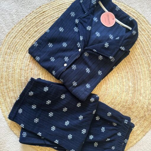 Pyjama Chemise Polaire Bleu