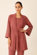 Parure Polaire & Dentelle Rose Nude 3 Pièces – Image 5