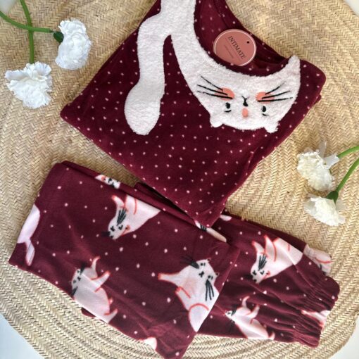 Pyjama Polaire Fillette Aubergine