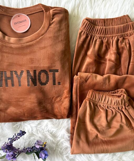 Pyjama Velours Marron "Why Not"