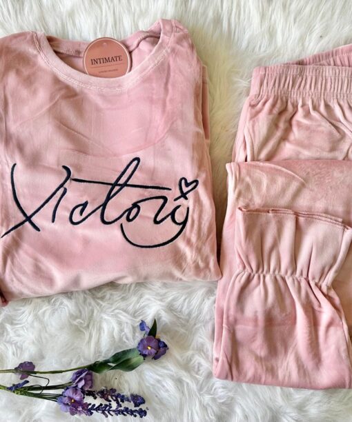 Pyjama Velours Rose Bébé