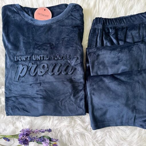 Pyjama Velours Bleu "Proud"