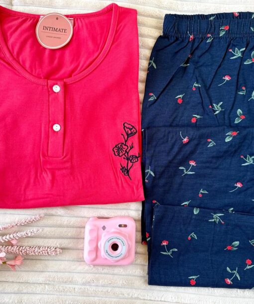 Pyjama Coton Rouge & Bleu