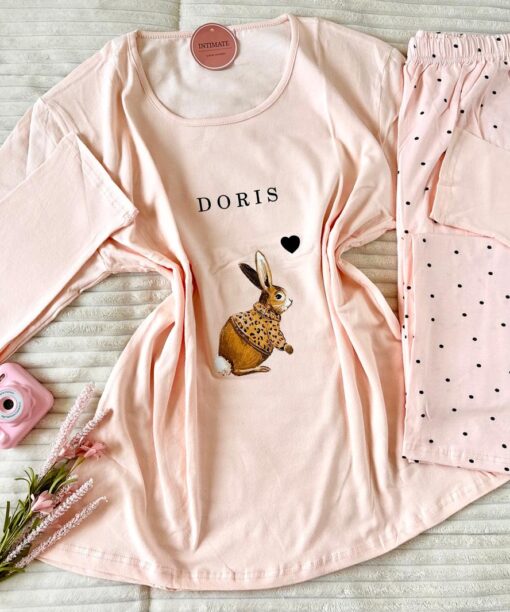 Pyjama Coton Rose Bébé Doris