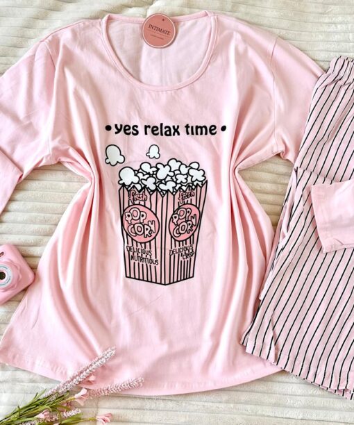 Pyjama Coton Rose Bébé "Yes Relax Time "