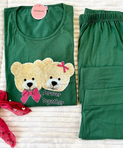 Pyjama Coton Vert " For Ever Together"