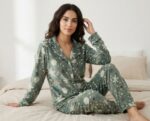 Pyjama Chemise Velours Vert