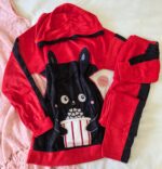 Pyjama Capuche Polaire Noir & Rouge – Image 2