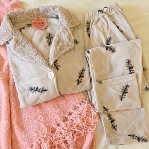 Pyjama Chemise Polaire Gris