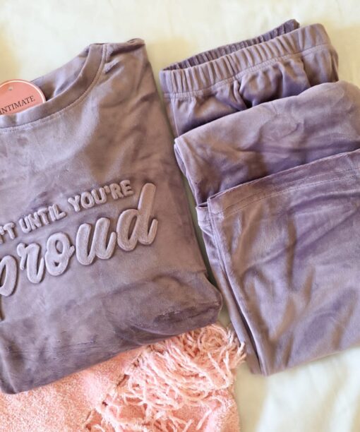 Pyjama Velours Violet Lilas "Proud"