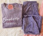 Pyjama Velours Violet "Simplicity"