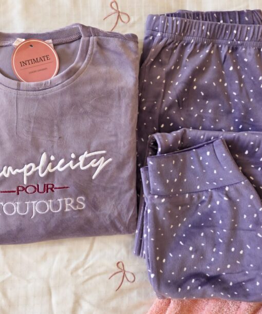 Pyjama Velours Violet "Simplicity"