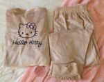 Pyjama Velours Beige Hello kitty (Dessin au dos)