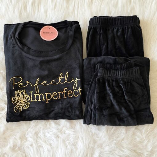 Pyjama Velours Gris "Perfectly Imperfect"