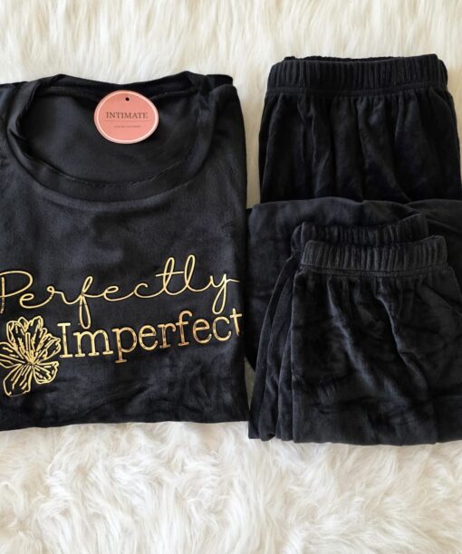 Pyjama Velours Gris "Perfectly Imperfect"