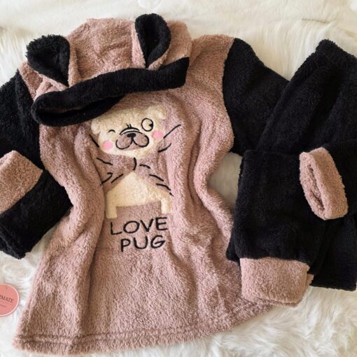 Pyjama Polaire Garçon Marron & Noir Bear