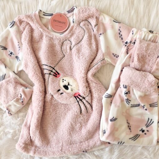 Pyjama Polaire Fillette Rose