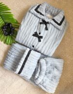Pyjama Chemise Polaire Bleu Ciel & Chouchou Gratuite