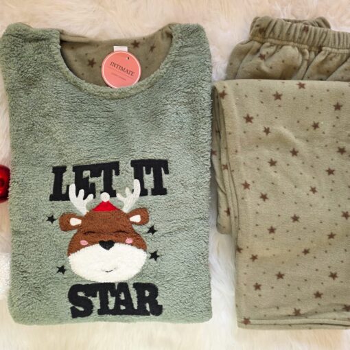Pyjama Polaire Vert "Let It Star"