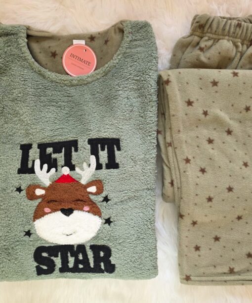 Pyjama Polaire Vert "Let It Star"