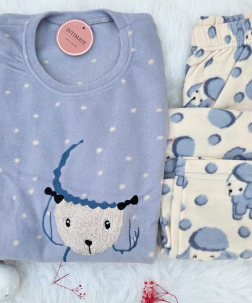 Pyjama Polaire Bleu Pastel