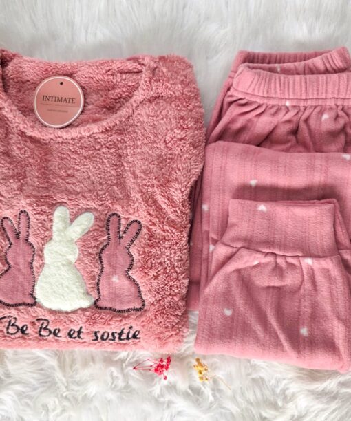 Pyjama Polaire Rose "Be Be Sostie"