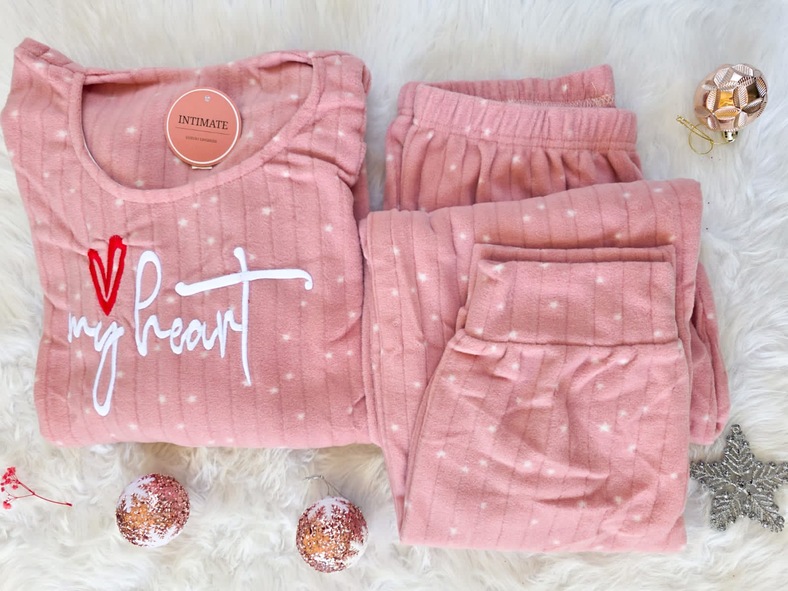 IMG-20251119-WA0028 Pyjama Polaire Rose Bébé "My Heart" – Image 1