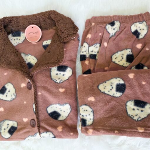 Pyjama Chemise Polaire Marron