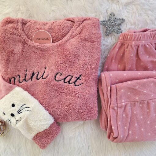 Pyjama Polaire Rose Bébé "Mini Cat"