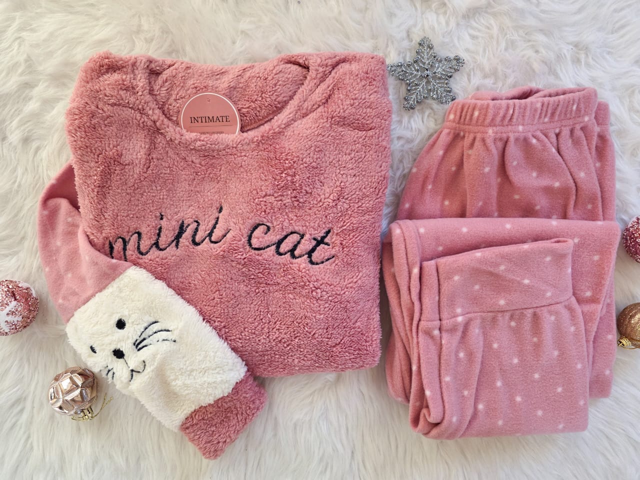 IMG-20251127-WA0157 Pyjama Polaire Rose Bébé "Mini Cat" – Image 1