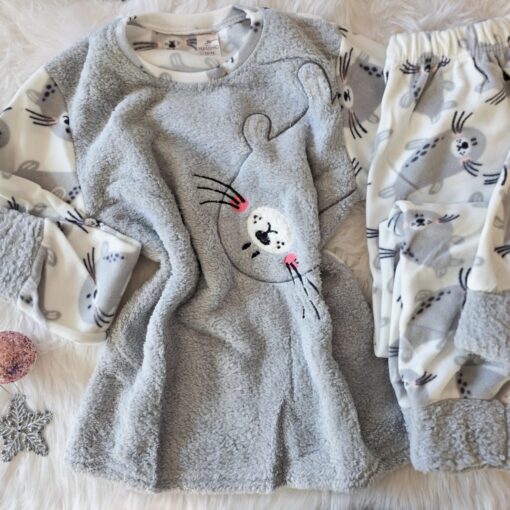Pyjama Polaire Fillette Gris