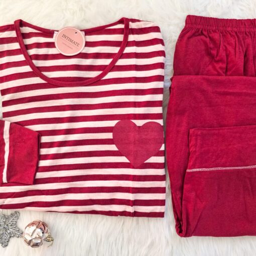 Pyjama Coton Rouge Rayé